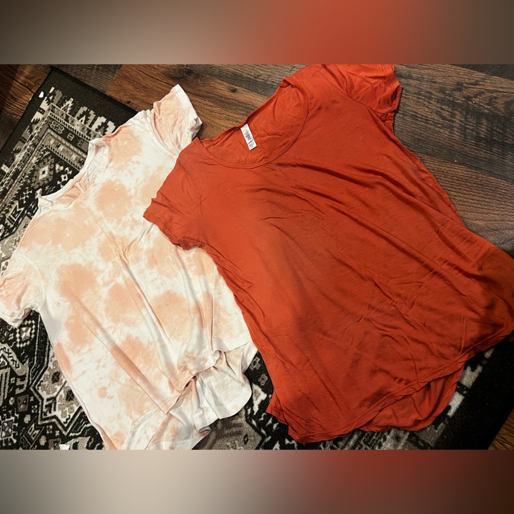 LuLaRoe Women's Tops in Orange and Tie-Dye Peach